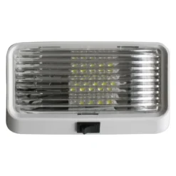 Diamond Group® - Rectangular Clear Lens White Case LED Porch/Utility Light With Switch