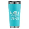 Camco® 53057 - "Life Is Better At The Campsite" 20 Oz. Blue Stainless Steel Thermo Tumbler With "Life Is Better At The Campsite" Logo