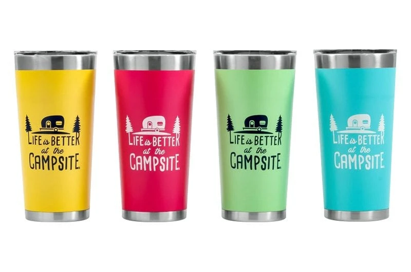 Camco® 53057 - "Life Is Better At The Campsite" 20 Oz. Blue Stainless Steel Thermo Tumbler With "Life Is Better At The Campsite" Logo 6 Camco® 53057 - "Life Is Better At The Campsite" 20 Oz. Blue Stainless Steel Thermo Tumbler With "Life Is Better At The Campsite" Logo - Image 6
