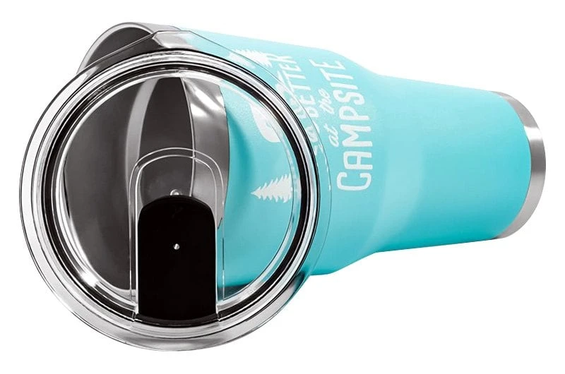 Camco® 53058 - "Life Is Better At The Campsite" 30 Oz. Blue Stainless Steel Thermo Tumbler With "Life Is Better At The Campsite" Logo 2 Camco® 53058 - "Life Is Better At The Campsite" 30 Oz. Blue Stainless Steel Thermo Tumbler With "Life Is Better At The Campsite" Logo - Image 2
