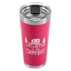 Camco® 53061 - "Life Is Better At The Campsite" 20 Oz. Pink Stainless Steel Thermo Tumbler With "Life Is Better At The Campsite" Logo 8 Camco® 53061 - "Life Is Better At The Campsite" 20 Oz. Pink Stainless Steel Thermo Tumbler With "Life Is Better At The Campsite" Logo -Magma Store 53061 3