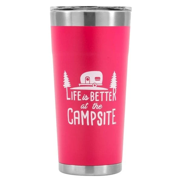Camco® 53061 - "Life Is Better At The Campsite" 20 Oz. Pink Stainless Steel Thermo Tumbler With "Life Is Better At The Campsite" Logo 1 Camco® 53061 - "Life Is Better At The Campsite" 20 Oz. Pink Stainless Steel Thermo Tumbler With "Life Is Better At The Campsite" Logo