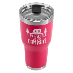 Camco® 53062 - "Life Is Better At The Campsite" 30 Oz. Pink Stainless Steel Thermo Tumbler With "Life Is Better At The Campsite" Logo 8 Camco® 53062 - "Life Is Better At The Campsite" 30 Oz. Pink Stainless Steel Thermo Tumbler With "Life Is Better At The Campsite" Logo -Magma Store 53062 3