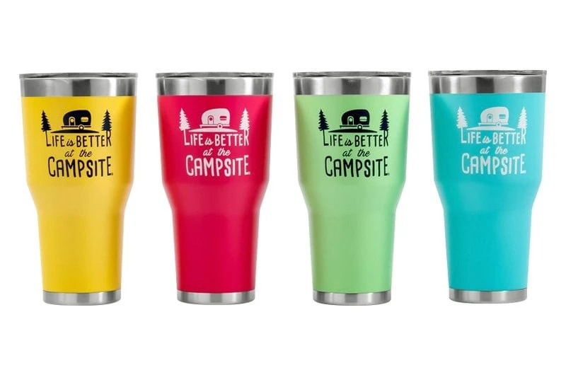 Camco® 53062 - "Life Is Better At The Campsite" 30 Oz. Pink Stainless Steel Thermo Tumbler With "Life Is Better At The Campsite" Logo 6 Camco® 53062 - "Life Is Better At The Campsite" 30 Oz. Pink Stainless Steel Thermo Tumbler With "Life Is Better At The Campsite" Logo - Image 6