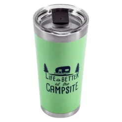 Camco® 53063 - "Life Is Better At The Campsite" 20 Oz. Green Stainless Steel Thermo Tumbler With "Life Is Better At The Campsite" Logo -Magma Store 53063 3