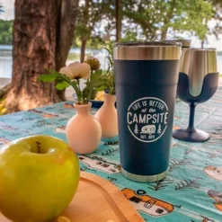 Camco® - RV And Tree Sketch Design Tablecloth With Bench Covers -Magma Store 53380 13