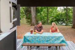 Camco® - RV And Tree Sketch Design Tablecloth With Bench Covers -Magma Store 53380 15