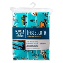 Camco® - RV And Tree Sketch Design Tablecloth With Bench Covers -Magma Store 53380 3