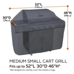 Classic Accessories® - Classic™ Black Small/Medium BBQ Grill Cover (52"L X 24"W X 44"H) -Magma Store 55 305 370401 00 6