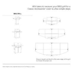 Classic Accessories® - Classic™ Black Medium BBQ Grill Cover (58"L X 26"W X 48"H) -Magma Store 55 306 030401 00 10