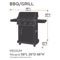 Classic Accessories® - Classic™ Black Medium BBQ Grill Cover (58"L X 26"W X 48"H) -Magma Store 55 306 030401 00 5