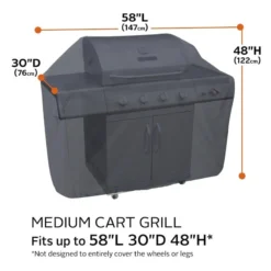 Classic Accessories® - Classic™ Black Medium BBQ Grill Cover (58"L X 26"W X 48"H) -Magma Store 55 306 030401 00 6