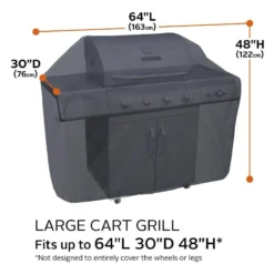 Classic Accessories® - Classic™ Black Large BBQ Grill Cover (64"L X 28"W X 48"H) -Magma Store 55 307 040401 00 6