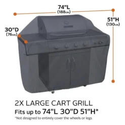 Classic Accessories® - Classic™ Black XX-Large BBQ Grill Cover (74"L X 30"W X 51"H) -Magma Store 55 309 060401 00 6