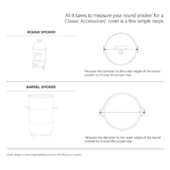 Classic Accessories® - Classic™ Black Round Smoker Cover (19"Dia X 39"H) -Magma Store 55 318 010401 00 10