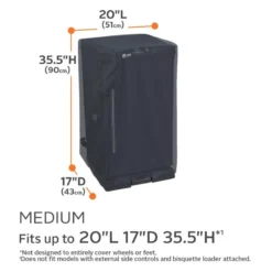 Classic Accessories® - Classic™ Black Square Smoker Cover (17"L X 20"W X 35.5"H) -Magma Store 55 319 010401 00 6