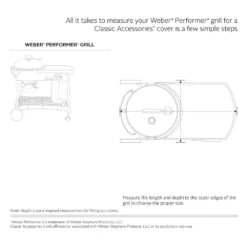 Classic Accessories® - Veranda™ Pebble Small/Medium BBQ Grill Cover For Weber™ Grills (40"L X 30"W X 43.5"H) -Magma Store 55 411 011501 00 18
