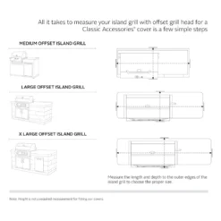 Classic Accessories® - Veranda™ Pebble Medium Island Grill Top Cover For Side Grill Head (78"L X 37"W X 48"H) -Magma Store 55 625 031501 00 18