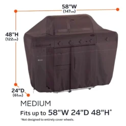 Classic Accessories® - Madrona™ Dark Cocoa Medium BBQ Grill Cover (58"L X 24"W X 48"H) -Magma Store 55 725 016601 rt 12