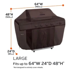 Classic Accessories® - Madrona™ Dark Cocoa Large BBQ Grill Cover (64"L X 24"W X 48"H) -Magma Store 55 726 046601 rt 12