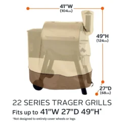 Classic Accessories® - Veranda™ Pebble Grill Cover For Traeger 22 Series Pellet Grill With Exhaust Arm (41"L X 27"W X 49"H) -Magma Store 55 918 011501 00 12