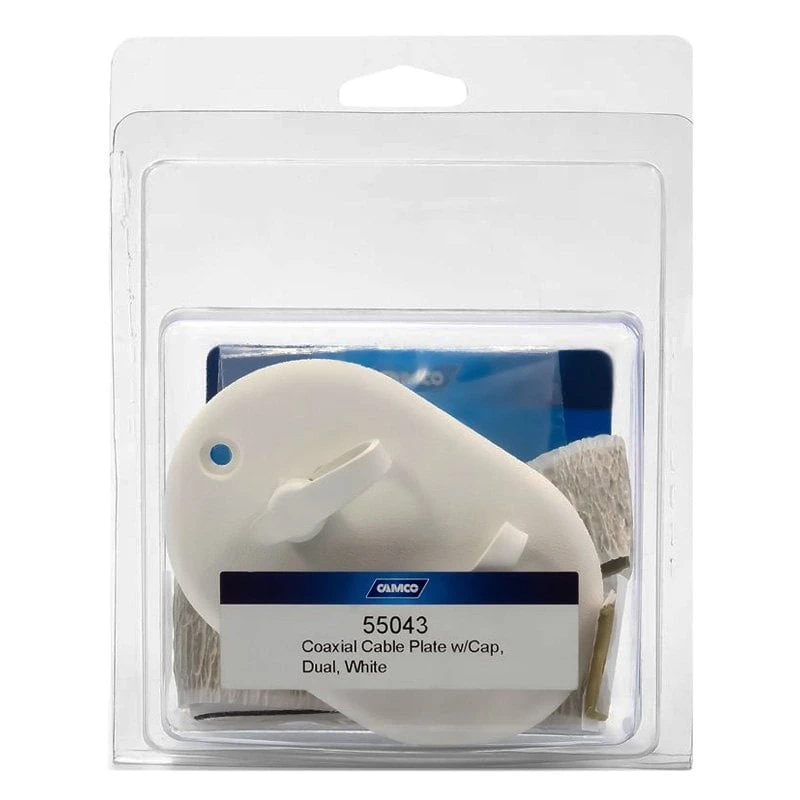 Camco® 55043 - White Double TV Wall Plate 2 Camco® 55043 - White Double TV Wall Plate - Image 2