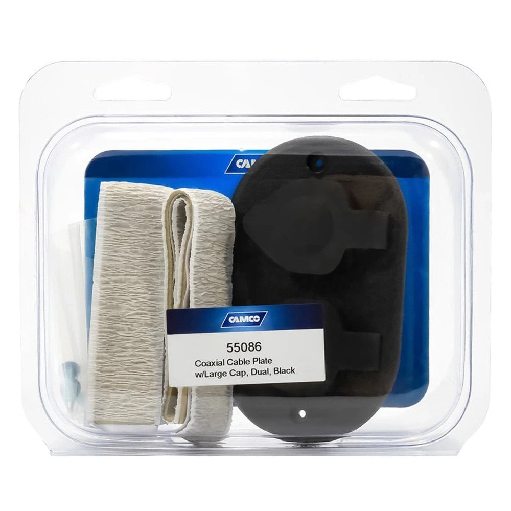 Camco® 55086 - Black Double TV Wall Plate 2 Camco® 55086 - Black Double TV Wall Plate - Image 2