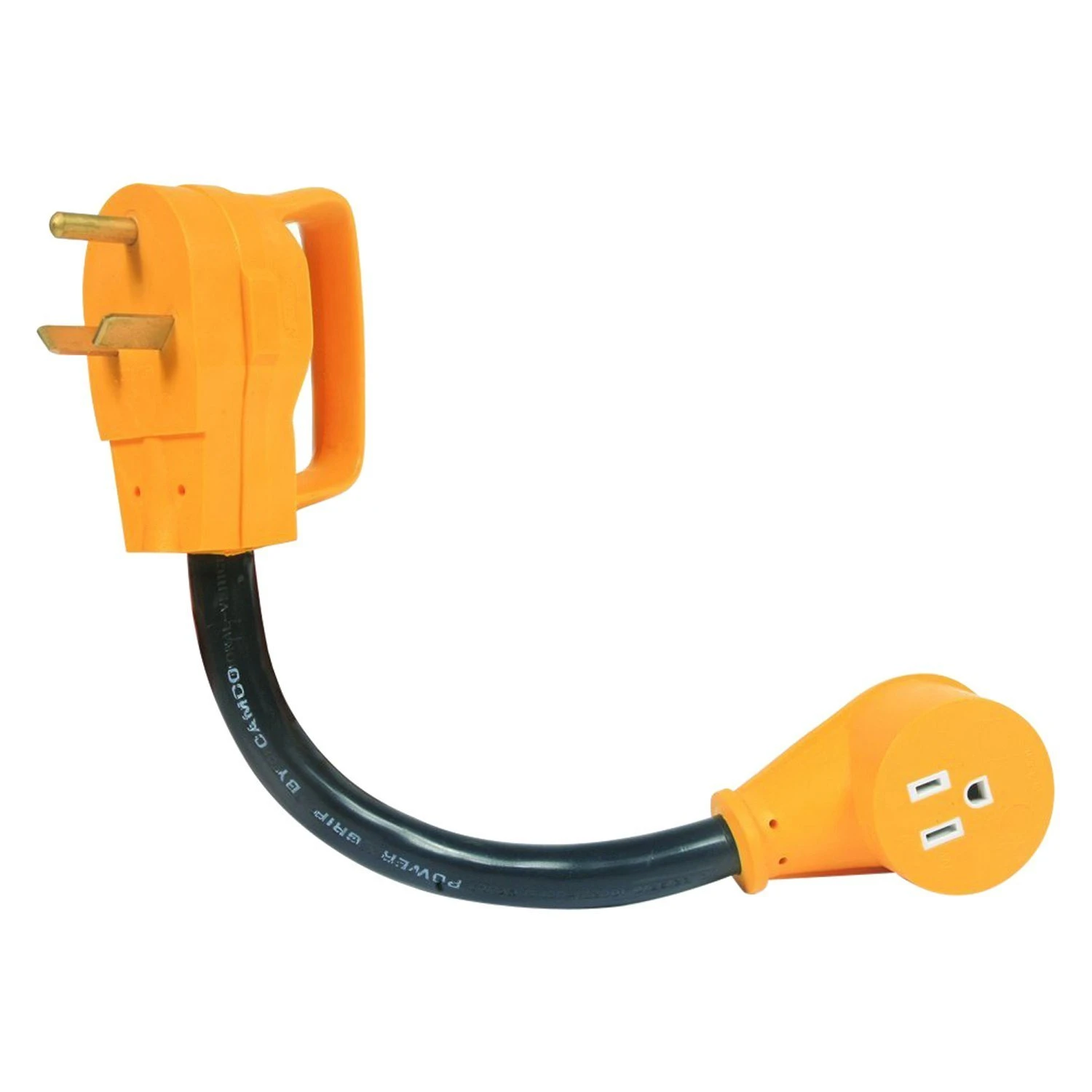 Camco® - Power Grip™ 12" Dogbone Power Adapter With Handle Grip (30A Male X 15A Female) 2 Camco® - Power Grip™ 12" Dogbone Power Adapter With Handle Grip (30A Male X 15A Female) - Image 2