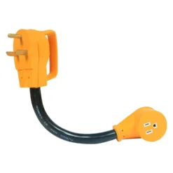 Camco® 55155 - Power Grip™ 12" Dogbone Power Adapter With Handle Grip (30A Male X 15A Female)