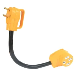 Camco® 55185 - Power Grip™ 18" Dogbone Power Adapter With Handle Grip (30A Male X 50A Female)