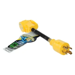 Camco® - 30A Male X 30A Female/125V/3750W 12" 4-Prong Power Grip Dogbone Generator Adapter