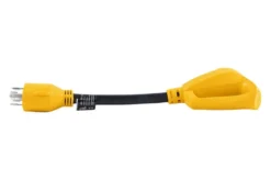 Camco® - 30A Male X 30A Female/125V/3750W 12" 4-Prong Power Grip Dogbone Generator Adapter -Magma Store 55382 4