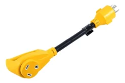 Camco® - 30A Male X 30A Female/125V/3750W 12" 4-Prong Power Grip Dogbone Generator Adapter -Magma Store 55382 8