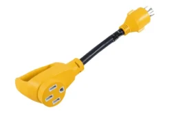 Camco® - 30A Male X 50A Female/125-250V/7000W 12" 4-Prong Power Grip Dogbone Generator Adapter -Magma Store 55422 8