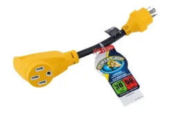 Camco® - 30A Male X 50A Female/125-250V/7000W 12" 4-Prong Power Grip Dogbone Generator Adapter -Magma Store 55422 9