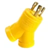 Camco® - 30A Male X 2 15A Female/125V/3750W 3-Prong Power Grip Y Generator Adapter
