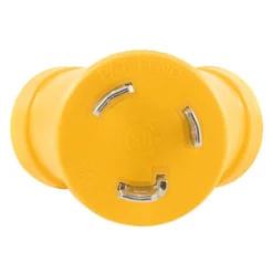 Camco® - 30A Male X 2 15A Female/125V/3750W 3-Prong Power Grip Y Generator Adapter -Magma Store 55433 8