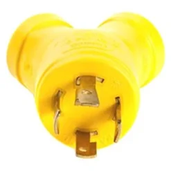 Camco® - 30A Male X 2 15A Female/125V/3750W 4-Prong Power Grip Y Generator Adapter -Magma Store 55438 3