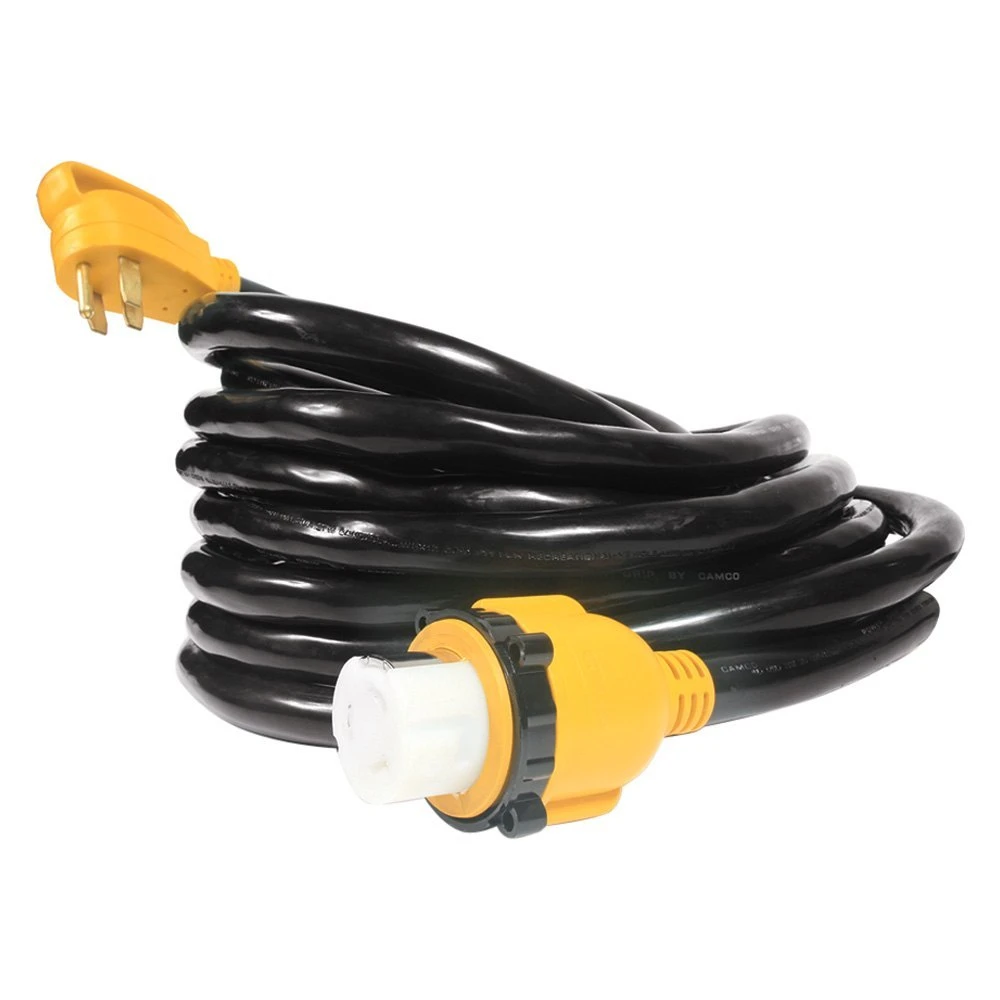 Camco® - Power Grip™ 25' Extension Power Cord With Handle Grip (50A Straight Male X 50A Locking Female) 1 Camco® - Power Grip™ 25' Extension Power Cord With Handle Grip (50A Straight Male X 50A Locking Female)