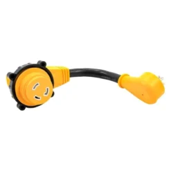 Camco® - Power Grip™ 12" Dogbone Power Adapter With Handle Grip (15A Straight Male X 30A Locking Female)