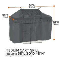 Classic Accessories® - Storigami Easy Fold Charcoal Black Medium BBQ Grill Cover (58"W X 30"D X 48"H) -Magma Store 56 290 030401 ec 8