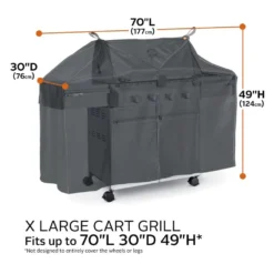 Classic Accessories® - Storigami Easy Fold Charcoal Black X-Large BBQ Grill Cover (70"W X 30"D X 49"H) -Magma Store 56 292 050401 ec 8