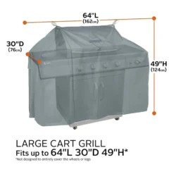 Classic Accessories® - Storigami Easy Fold Monument Grey Large BBQ Grill Cover (64"W X 30"D X 49"H) -Magma Store 56 294 041001 ec 12