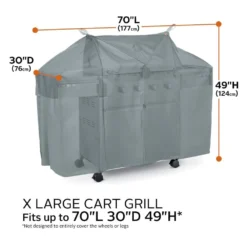 Classic Accessories® - Storigami Easy Fold Monument Grey X-Large BBQ Grill Cover (70"W X 30"D X 49"H) -Magma Store 56 295 051001 ec 15