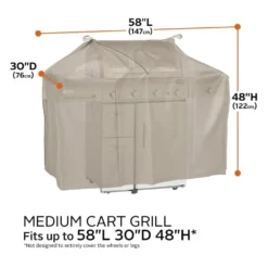 Classic Accessories® - Storigami Easy Fold Goat Tan Medium BBQ Grill Cover (58"W X 30"D X 48"H) -Magma Store 56 296 035801 ec 13