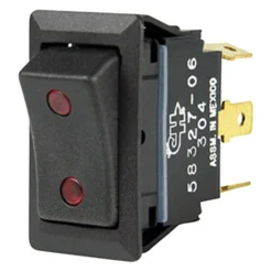 Cole Hersee® - SPDT On/Off/On Black Rocker Switch With Small Lens