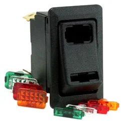 Cole Hersee® - SPDT On/Off/On Black Rocker Switch With Lenses Kit