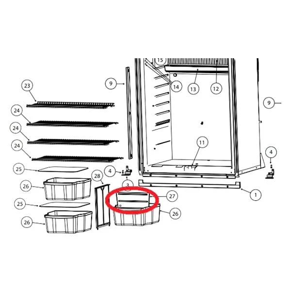Norcold® - Refrigerator Door Bin Divider For Norcold™ 1210 Models 1 Norcold® - Refrigerator Door Bin Divider For Norcold™ 1210 Models