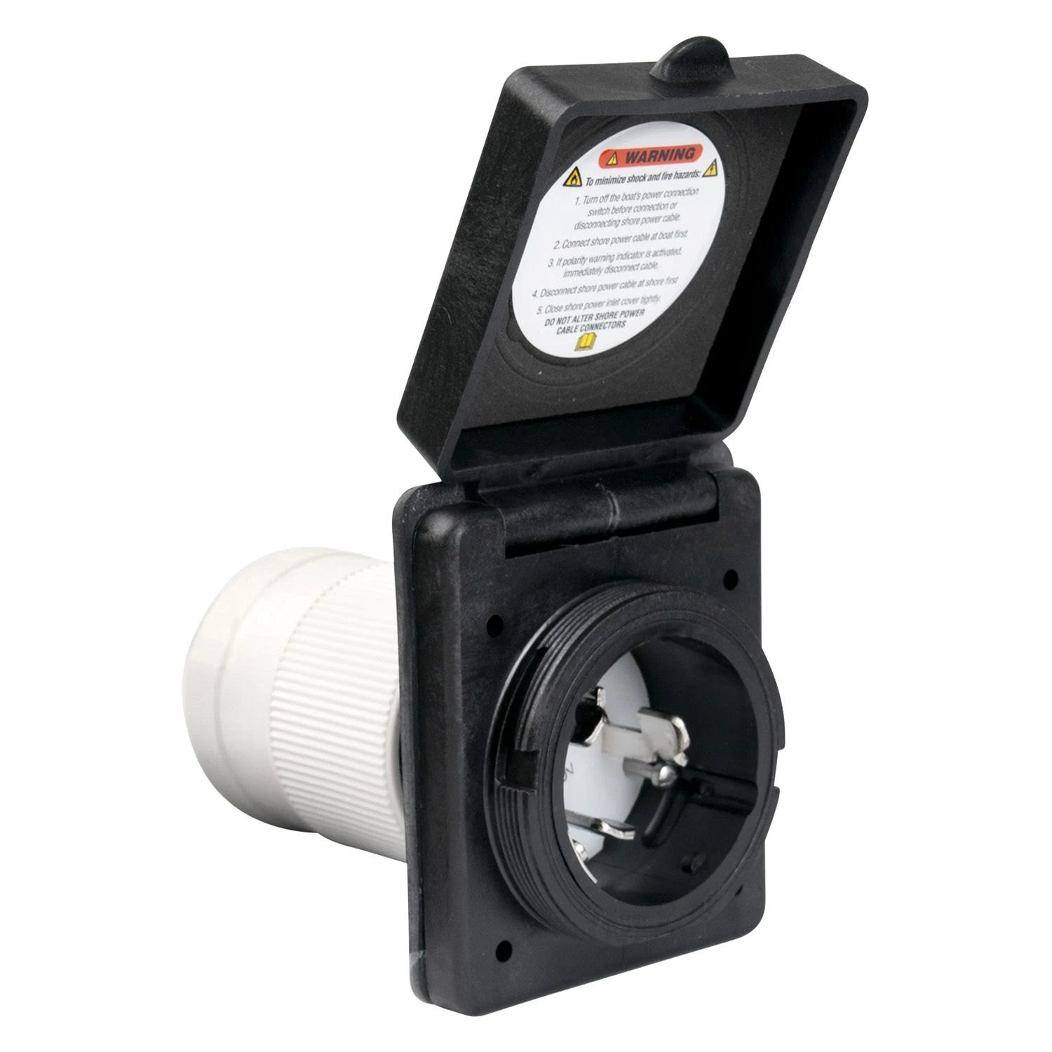 ParkPower® - 50A Locking Square Outdoor Power Inlet With Stainless Steel Trim 3 ParkPower® - 50A Locking Square Outdoor Power Inlet With Stainless Steel Trim - Image 3