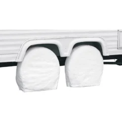 Classic Accessories® 76260 - Over Drive™ Single Axle RV Wheel Covers (White, 30"-33"Dia)